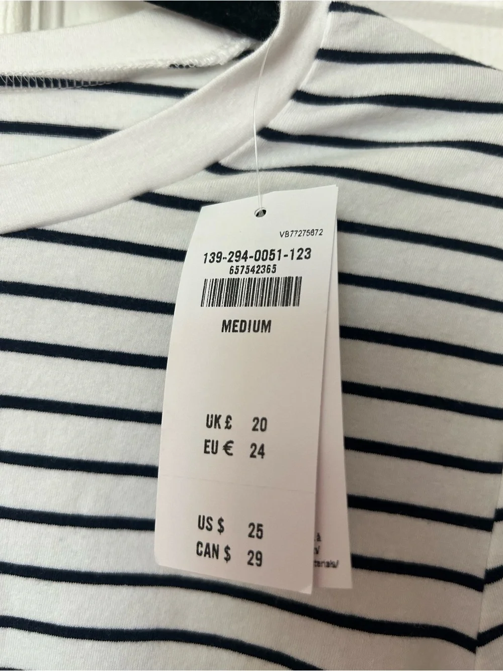 NWT Abercrombie Essential Baby Tee - Black/White Striped - Picture 4 of 5